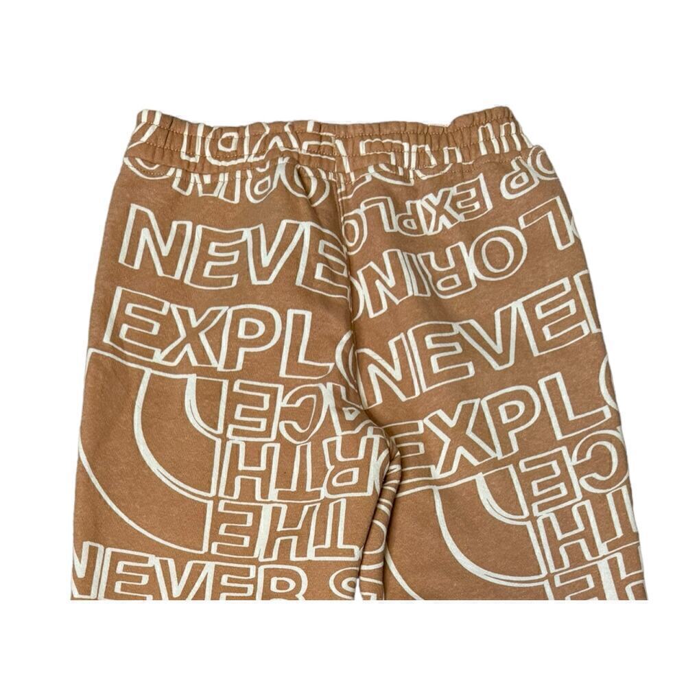 North Face NEW Boys Fleece Joggers Almond Butter Size Medium/10 Spellout - Picture 6 of 10